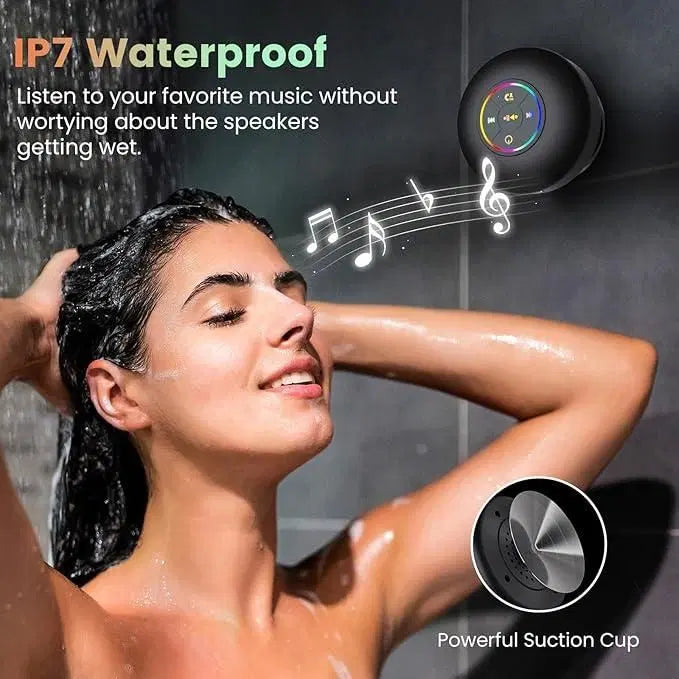 🎵 Waterproof Bluetooth Speaker with Suction Cup – Music Anytime, Anywhere! 🚿💦