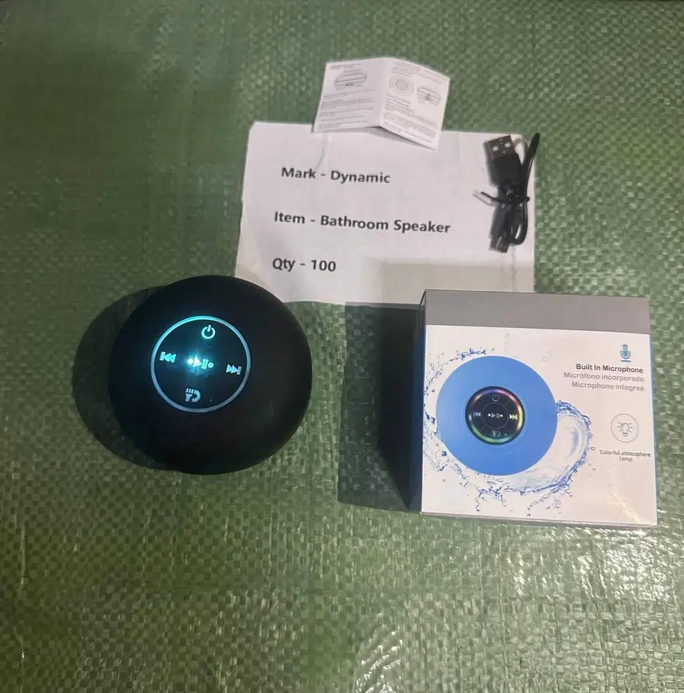 🎵 Waterproof Bluetooth Speaker with Suction Cup – Music Anytime, Anywhere! 🚿💦