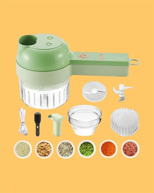 🥕 4 in 1 Portable Electric Vegetable Cutter Set 🧄