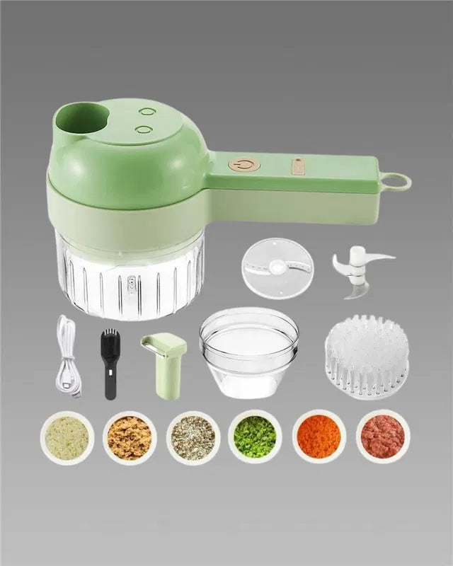 🥕 4 in 1 Portable Electric Vegetable Cutter Set 🧄