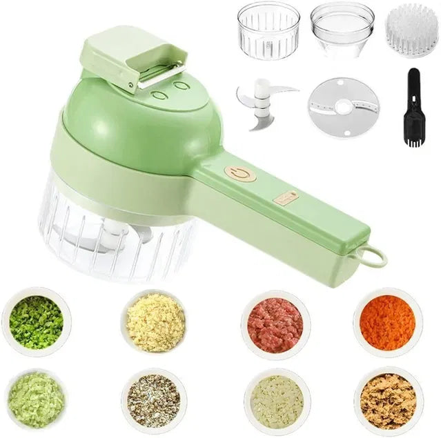 🥕 4 in 1 Portable Electric Vegetable Cutter Set 🧄